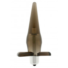 Дымчатая анальная пробка Power Buttplug с вибрацией - 12 см.