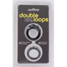 Набор из 2 черных эрекционных колец Double Loops