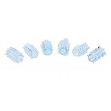 Набор из 6 голубых насадок на пенис POWER PENIS SLEEVE SET
